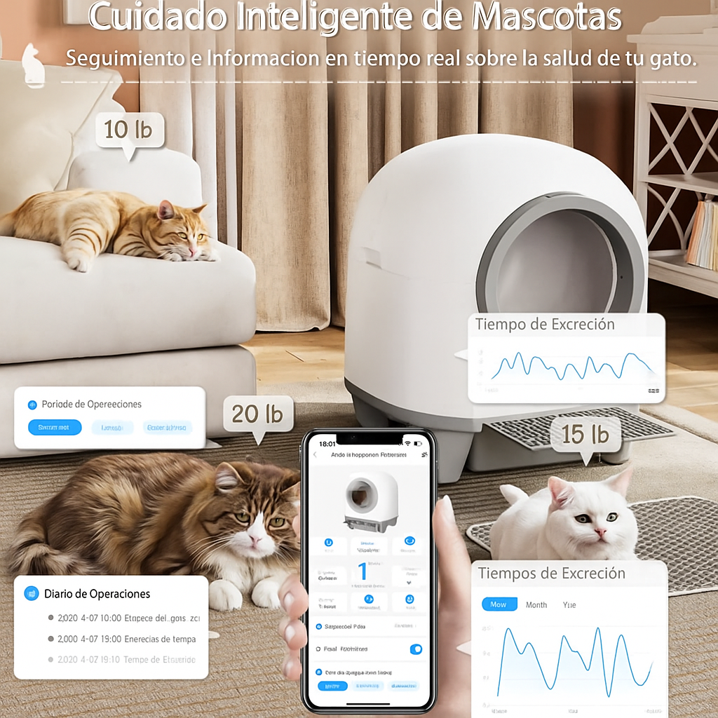 Caja de arena inteligente para gatos Warcat: autolimpiable y sin olores